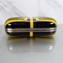 Load image into Gallery viewer, Alexander McQueen 236731 000926 Yellow Black Plastic Clutch Skull