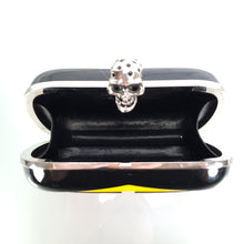 Load image into Gallery viewer, Alexander McQueen 236731 000926 Yellow Black Plastic Clutch Skull