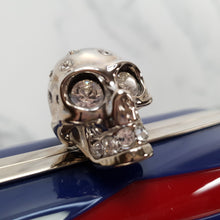 Load image into Gallery viewer, Alexander McQueen 236731 000926 Red & BLue Skull Box Clutch in plastic