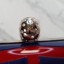 Load image into Gallery viewer, Alexander McQueen 236731 000926 Red & BLue Skull Box Clutch in plastic