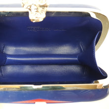 Load image into Gallery viewer, Alexander McQueen 236731 000926 Red & BLue Skull Box Clutch in plastic