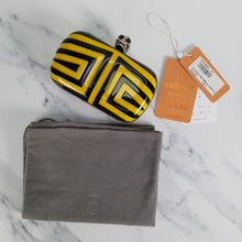 Load image into Gallery viewer, Alexander McQueen 236731 000926 Yellow Black Plastic Clutch Skull