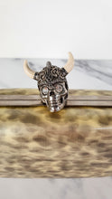 Load image into Gallery viewer, Alexander McQueen Viking Skull Box Clutch Wristlet - Style 246975 000926