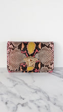 Load image into Gallery viewer, Versace Medusa Python Snakeskin Crossbody Bag Clutch - Flap bag in Pink and Yellow