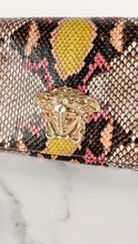 Load image into Gallery viewer, Versace Medusa Python Snakeskin Crossbody Bag Clutch - Flap bag in Pink and Yellow