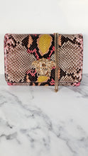 Load image into Gallery viewer, Versace Medusa Python Snakeskin Crossbody Bag Clutch - Flap bag in Pink and Yellow
