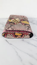 Load image into Gallery viewer, Versace Medusa Python Snakeskin Crossbody Bag Clutch - Flap bag in Pink and Yellow