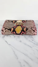 Load image into Gallery viewer, Versace Medusa Python Snakeskin Crossbody Bag Clutch - Flap bag in Pink and Yellow