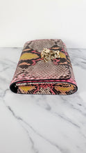Load image into Gallery viewer, Versace Medusa Python Snakeskin Crossbody Bag Clutch - Flap bag in Pink and Yellow