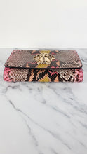 Load image into Gallery viewer, Versace Medusa Python Snakeskin Crossbody Bag Clutch - Flap bag in Pink and Yellow