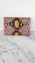 Load image into Gallery viewer, Versace Medusa Python Snakeskin Crossbody Bag Clutch - Flap bag in Pink and Yellow