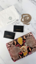 Load image into Gallery viewer, Versace Medusa Python Snakeskin Crossbody Bag Clutch - Flap bag in Pink and Yellow