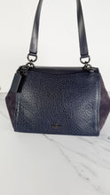 Load image into Gallery viewer, Coach Faye in Dark Blue Navy Mixed Leather & Suede Flap Bag Turnlock Tophandle Crossbody - Coach F22348