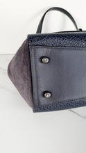 Load image into Gallery viewer, Coach Faye in Dark Blue Navy Mixed Leather & Suede Flap Bag Turnlock Tophandle Crossbody - Coach F22348