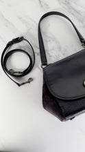 Load image into Gallery viewer, Coach Faye in Dark Blue Navy Mixed Leather & Suede Flap Bag Turnlock Tophandle Crossbody - Coach F22348