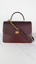 Load image into Gallery viewer, Coach Parker Tophandle Carryall in Oxblood Burgundy Colorblock with Snakeskin Details - Handbag Crossbody Bag Coach 73969