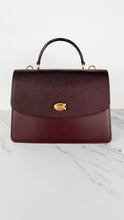 Load image into Gallery viewer, Coach Parker Tophandle Carryall in Oxblood Burgundy Colorblock with Snakeskin Details - Handbag Crossbody Bag Coach 73969