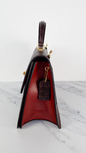 Load image into Gallery viewer, Coach Parker Tophandle Carryall in Oxblood Burgundy Colorblock with Snakeskin Details - Handbag Crossbody Bag Coach 73969