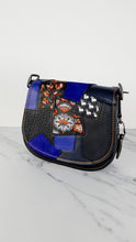 Load image into Gallery viewer, Coach 1941 Saddle 23 Bag in Black with Patchwork Detail - Purple Orange Crossbody Shoulder Bag Coach 56639