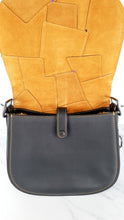 Load image into Gallery viewer, Coach 1941 Saddle 23 Bag in Black with Patchwork Detail - Purple Orange Crossbody Shoulder Bag Coach 56639