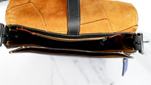 Load image into Gallery viewer, Coach 1941 Saddle 23 Bag in Black with Patchwork Detail - Purple Orange Crossbody Shoulder Bag Coach 56639