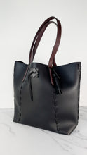 Load image into Gallery viewer, Coach Tote 34 in Black and Brown Leather with Whipstitch & Tassle Detail - Bag Handbag Coach 37084