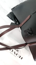 Load image into Gallery viewer, Coach Tote 34 in Black and Brown Leather with Whipstitch & Tassle Detail - Bag Handbag Coach 37084