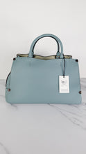 Load image into Gallery viewer, Coach Mason Carryall in Sage Pale Blue Green Smooth Leather with Snakeskin - Coach 38717