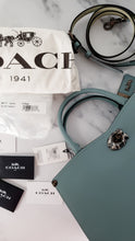 Load image into Gallery viewer, Coach Mason Carryall in Sage Pale Blue Green Smooth Leather with Snakeskin - Coach 38717
