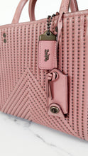 Load image into Gallery viewer, Coach 1941 Rogue 25 in Dusty Rose Pink Quilted Studded Chevron Nappa Leather - Shoulder Bag Handbag - Coach 22797