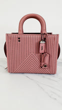 Load image into Gallery viewer, Coach 1941 Rogue 25 in Dusty Rose Pink Quilted Studded Chevron Nappa Leather - Shoulder Bag Handbag - Coach 22797