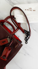 Load image into Gallery viewer, Coach 1941 Rogue 31 in Oxblood Pebble Leather Red Suede Lining Satchel Handbag - Coach 38124