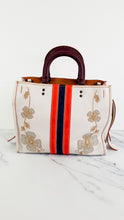 Load image into Gallery viewer, Coach 1941 Rogue 31 in Chalk with Western Embroidery Flowers & Varsity Stripe - Satchel Handbag Coach 57230