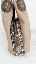 Load image into Gallery viewer, Coach Edie 31 in Stone Taupe with Genuine Snakeskin Colorblock Pebble Leather - Shoulder Bag Coach 57670