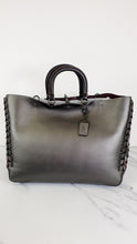 Load image into Gallery viewer, Coach 1941 Rogue Tote Bag With Links in Graphite Metallic Grey Smooth Leather Handbag Shoulder Bag - Coach 26887