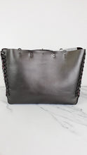 Load image into Gallery viewer, Coach 1941 Rogue Tote Bag With Links in Graphite Metallic Grey Smooth Leather Handbag Shoulder Bag - Coach 26887