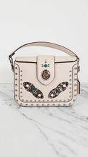 Load image into Gallery viewer, Coach Page Shoulder Bag in Chalk Smooth Leather With Western Rivets and Snakeskin - Crossbody Bag Handbag - Coach 86731