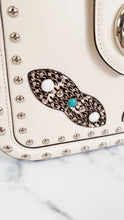 Load image into Gallery viewer, Coach Page Shoulder Bag in Chalk Smooth Leather With Western Rivets and Snakeskin - Crossbody Bag Handbag - Coach 86731