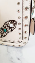 Load image into Gallery viewer, Coach Page Shoulder Bag in Chalk Smooth Leather With Western Rivets and Snakeskin - Crossbody Bag Handbag - Coach 86731