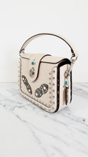 Load image into Gallery viewer, Coach Page Shoulder Bag in Chalk Smooth Leather With Western Rivets and Snakeskin - Crossbody Bag Handbag - Coach 86731