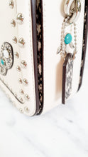 Load image into Gallery viewer, Coach Page Shoulder Bag in Chalk Smooth Leather With Western Rivets and Snakeskin - Crossbody Bag Handbag - Coach 86731