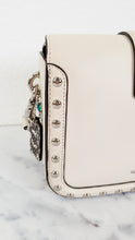 Load image into Gallery viewer, Coach Page Shoulder Bag in Chalk Smooth Leather With Western Rivets and Snakeskin - Crossbody Bag Handbag - Coach 86731