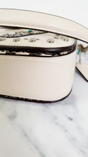 Load image into Gallery viewer, Coach Page Shoulder Bag in Chalk Smooth Leather With Western Rivets and Snakeskin - Crossbody Bag Handbag - Coach 86731