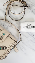 Load image into Gallery viewer, Coach Page Shoulder Bag in Chalk Smooth Leather With Western Rivets and Snakeskin - Crossbody Bag Handbag - Coach 86731