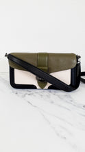 Load image into Gallery viewer, Coach Georgie Shoulder Bag in Colorblock Pebble Leather Kelp Green, Black & Chalk - Army green Coach 6019