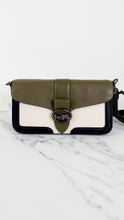 Load image into Gallery viewer, Coach Georgie Shoulder Bag in Colorblock Pebble Leather Kelp Green, Black & Chalk - Army green Coach 6019