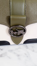 Load image into Gallery viewer, Coach Georgie Shoulder Bag in Colorblock Pebble Leather Kelp Green, Black & Chalk - Army green Coach 6019