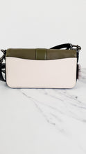 Load image into Gallery viewer, Coach Georgie Shoulder Bag in Colorblock Pebble Leather Kelp Green, Black & Chalk - Army green Coach 6019