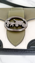 Load image into Gallery viewer, Coach Georgie Shoulder Bag in Colorblock Pebble Leather Kelp Green, Black & Chalk - Army green Coach 6019