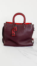 Load image into Gallery viewer, Coach 1941 Rogue 31 in Oxblood Pebble Leather With Red Suede Lining - Satchel Handbag - Coach 38124